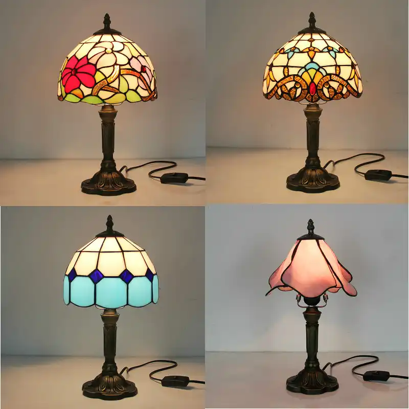 Turkish Vintage Bedside Table Lamp For Bedroom Study Living Room Fixtures Mosaic Stained Glass Baroque Desktop Light With Plug Led Table Lamps Aliexpress