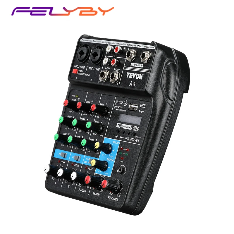 FELYBY mixer professional home USB Bluetooth small with reverberation belt amplifier stage performance live mixer