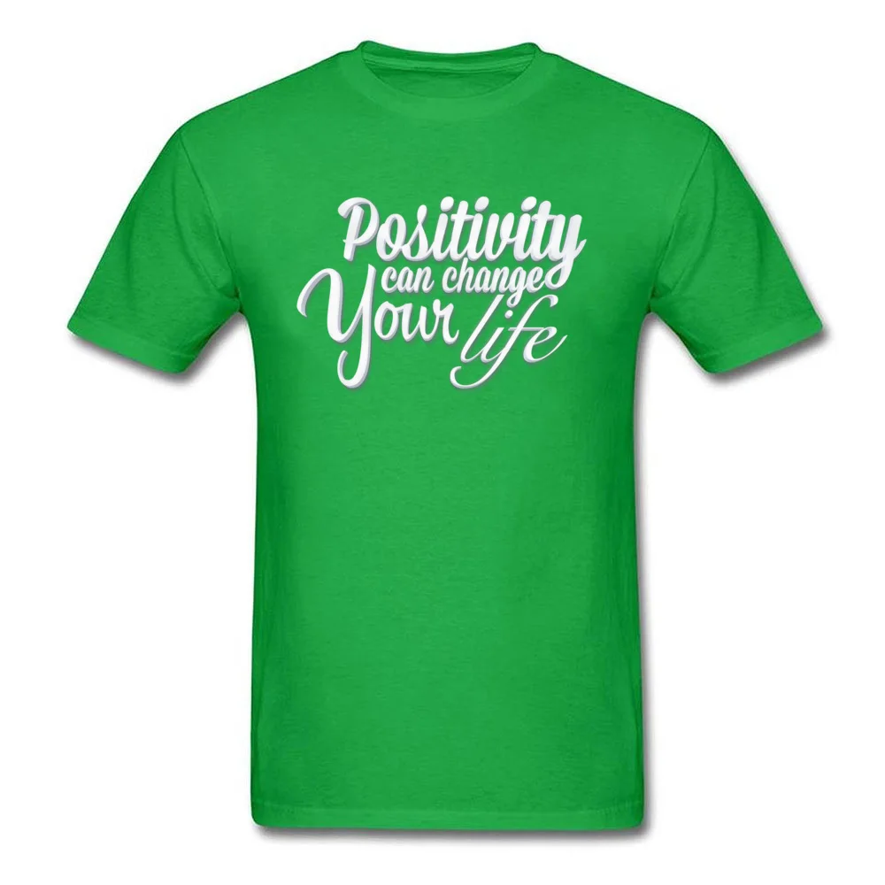 Positivity O Neck T-Shirt Summer Tops & Tees Short Sleeve Cute 100% Cotton 3D Printed T Shirt Normal Men's Top Quality Positivity green