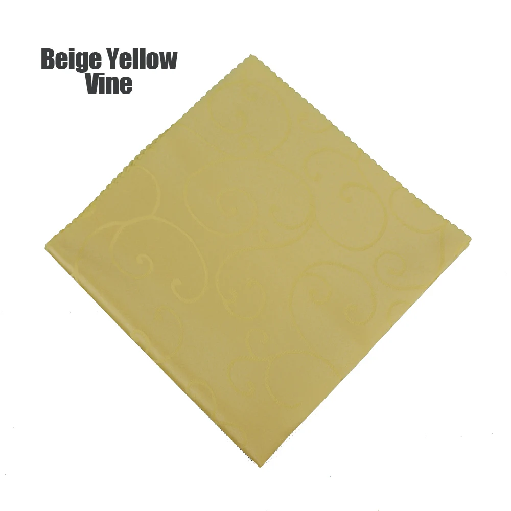 6 шт./партия вязаная крючком Цветочная полиэфирная квадратная салфетка для обеденного стола в отеле 48*48 см красная/белая/Золотая/желтая/фиолетовая - Цвет: Beige Yellow Vine