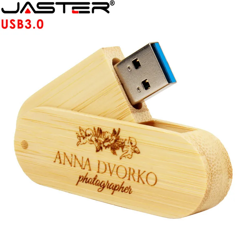 JASTER USB 3,0 лого заказной вращающийся деревянный USB флэш-накопитель Флешка карта памяти, Флеш накопитель 4 ГБ 16 ГБ 32 ГБ 64 Гб usb creativo