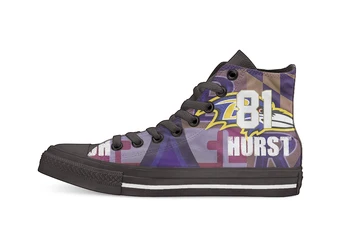 

Baltimore Football Player Hurst High Top Canvas Shoes Custom Walking shoes