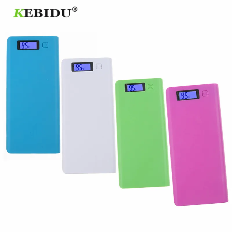 

Kebidu Portable 8*18650 Lithium-ion Battery Case Multi-color Power Bank Shell LCD Display External Box Without Battery