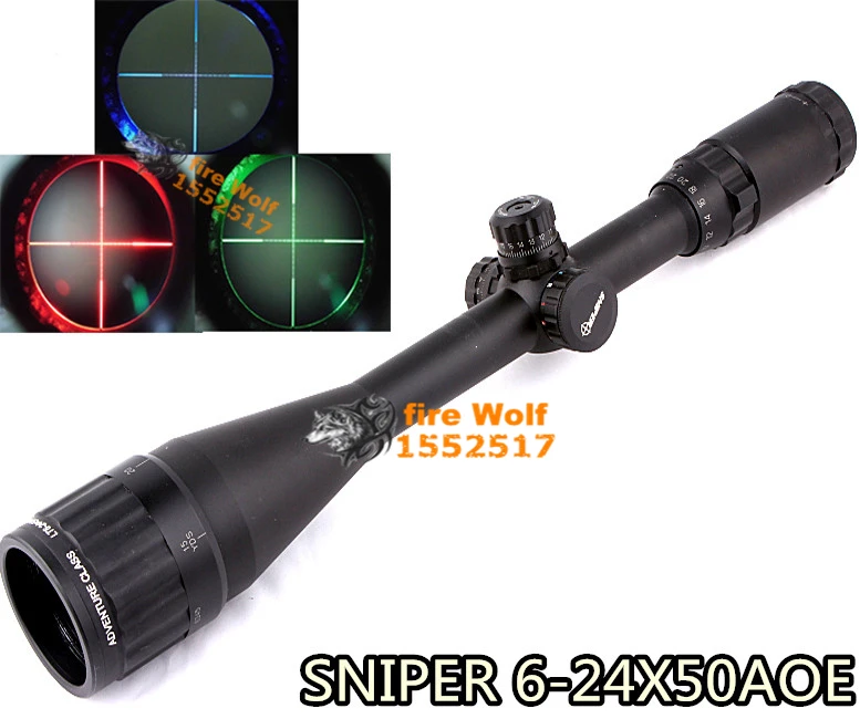 SINPER 6 24X50quakeproof 800 yards Red Green blue dot Riflescope Mil