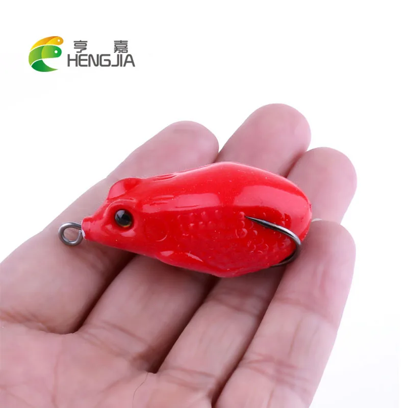 

HENGJIA 1PC 5CM 10G rubber plastic soft frog fishing lures salmon sneakhead topwater fishing baits pesca fishing tackles