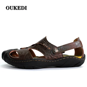 

OUKEDI Summer Soft Male Sandals Shoes For Men Breathable Light Creek Shoes Mountaineering Hiking Non Slip Fishing Wading Shoes