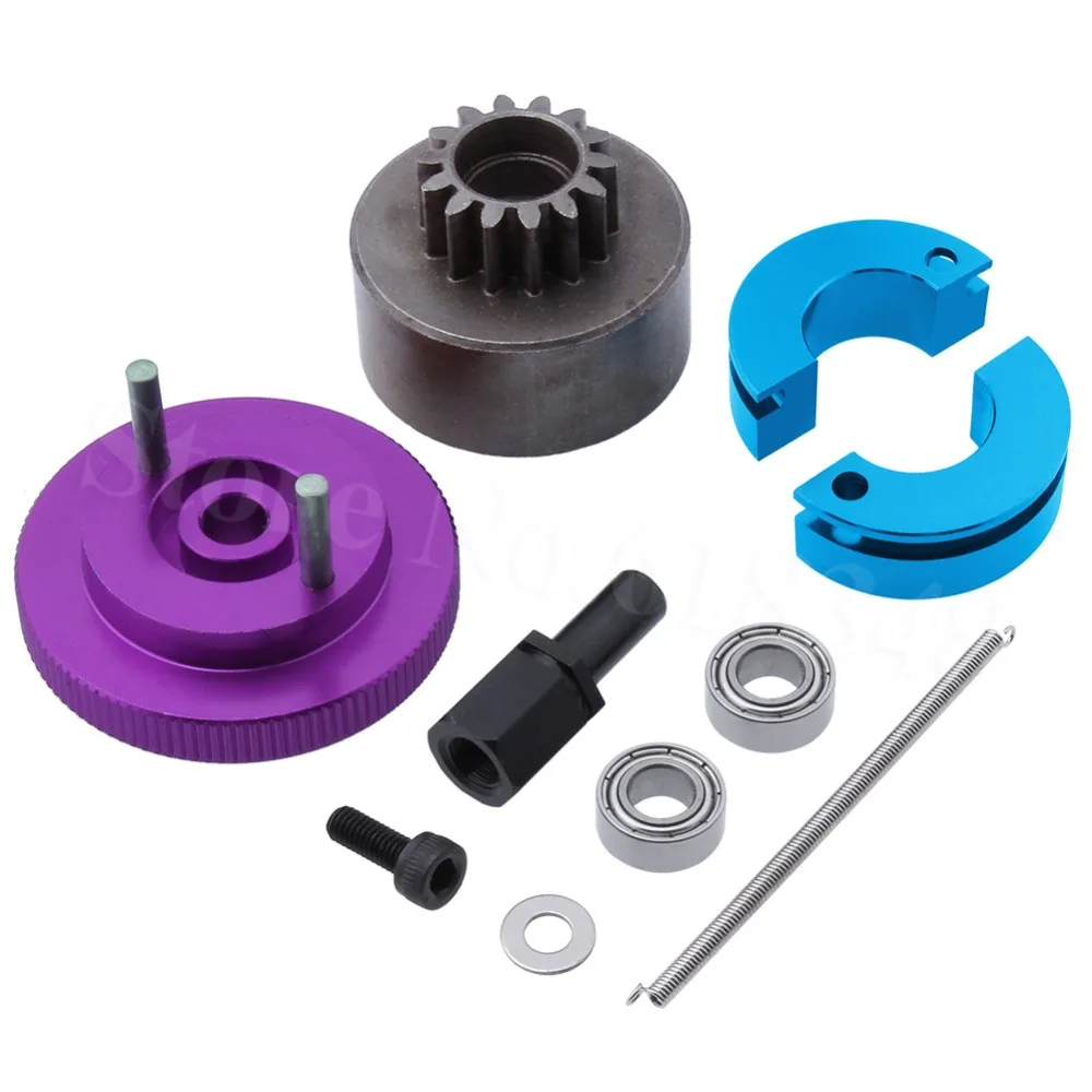 Complete Flywheel Clutch bell 14T & Shoes Spring Ball Bearings 5x10x4