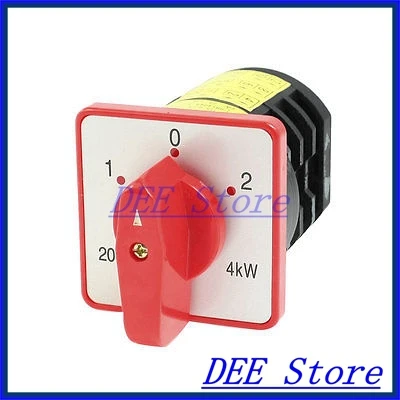 

380VAC 20A 4KW 12 Terminals 3 Positions Rotary Selector Cam Changeover Switch