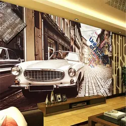 Beibehang ретро автомобиль кафе бар ностальгические papel де parede 3D Настенные обои задний план спальня гостиная обои murals-3d