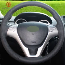 LQTENLEO черная искусственная кожа ручная прошитая крышка рулевого колеса автомобиля для hyundai монеты 2009 монеты