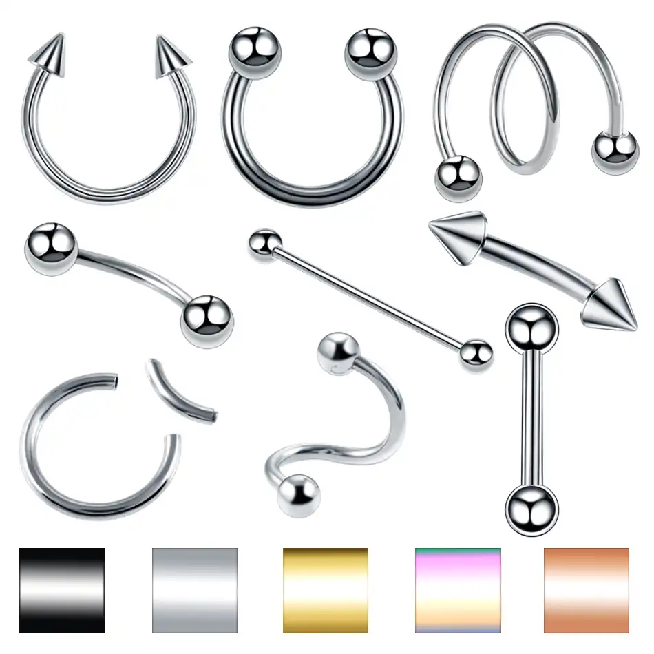 2 шт. стальные сегментные кольца пирсинг ухо траг Cartliage пирсинг Orelha Helix губная серьга язык Пронзительный нос Ушная перегородка ювелирные изд...