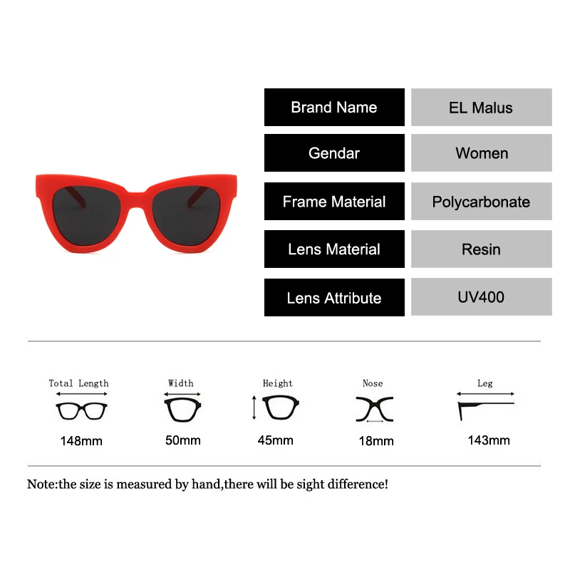 [EL Malus] Новинка Ретро в форме кошачьих глаз оправа солнцезащитные очки женские UV400 красный загар линзы леопардовые оттенки сексуальные женские солнцезащитные очки