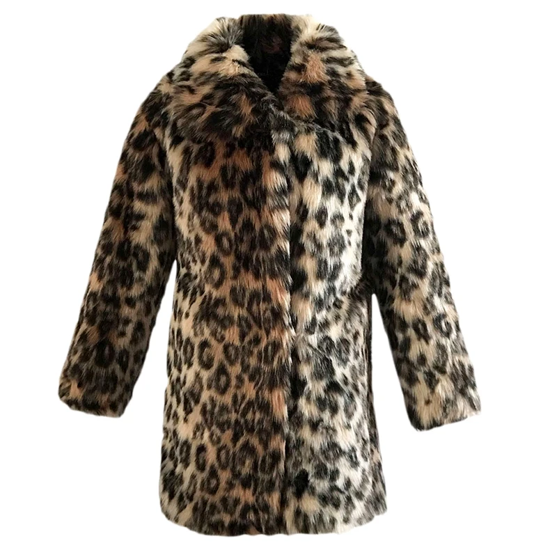 Artificielle D'hiver Manteau Longues Imprimé Fourrure Dame Léopard Himanjie Survêtement De Et Femmes Boucle Faux À Manches Automne Avec Ybfy76g