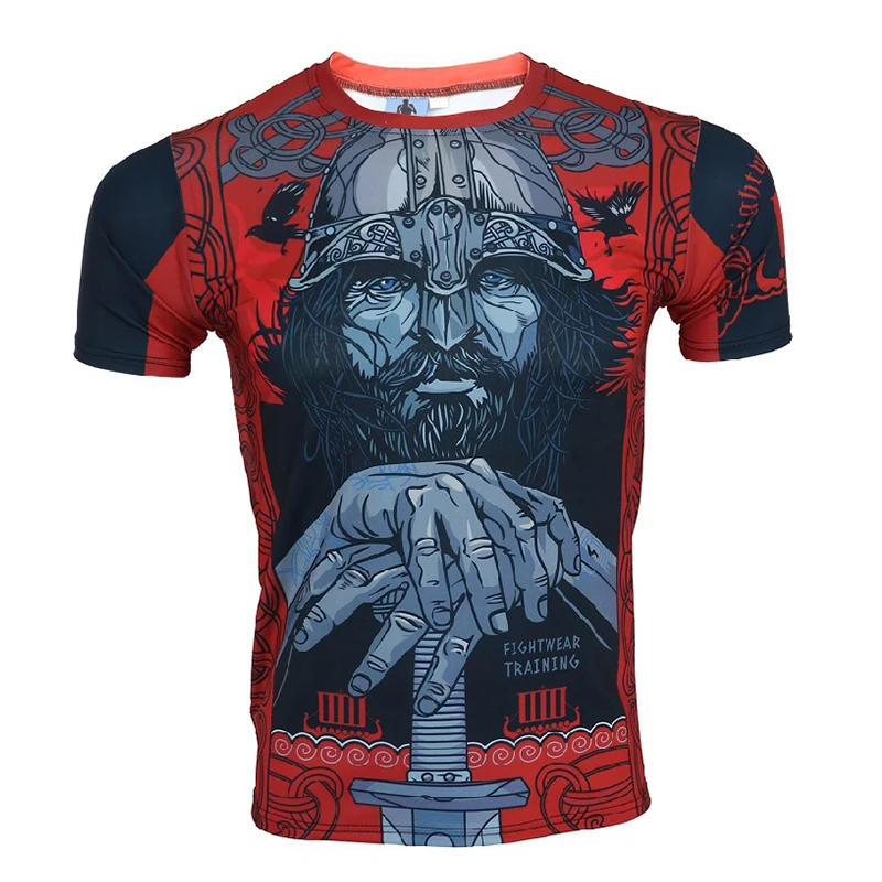 Тренировочная футболка с воином для бокса MMA Tee кикбоксинг муай тай тренировочная