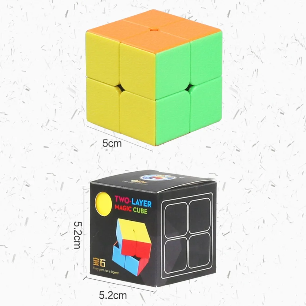 Shengshou GEM 2x2 Профессиональная скорость магический куб 2x2 головоломка красочные липкие Развивающие игрушки для детей