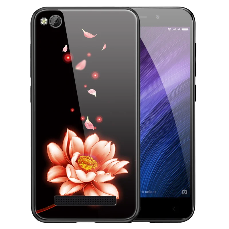 Para xiaomi redmi 4A caso de lujo de cristal templado duro cubierta suave de TPU de silicona para xiaomi redmi 4a cubierta funda 3d armadura