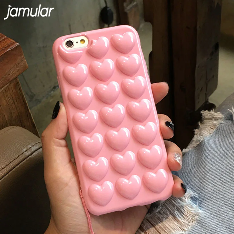 Чехол JAMULAR в форме сердца для iphone X XS MAX XR 6 6s Plus противоударный силиконовый чехол