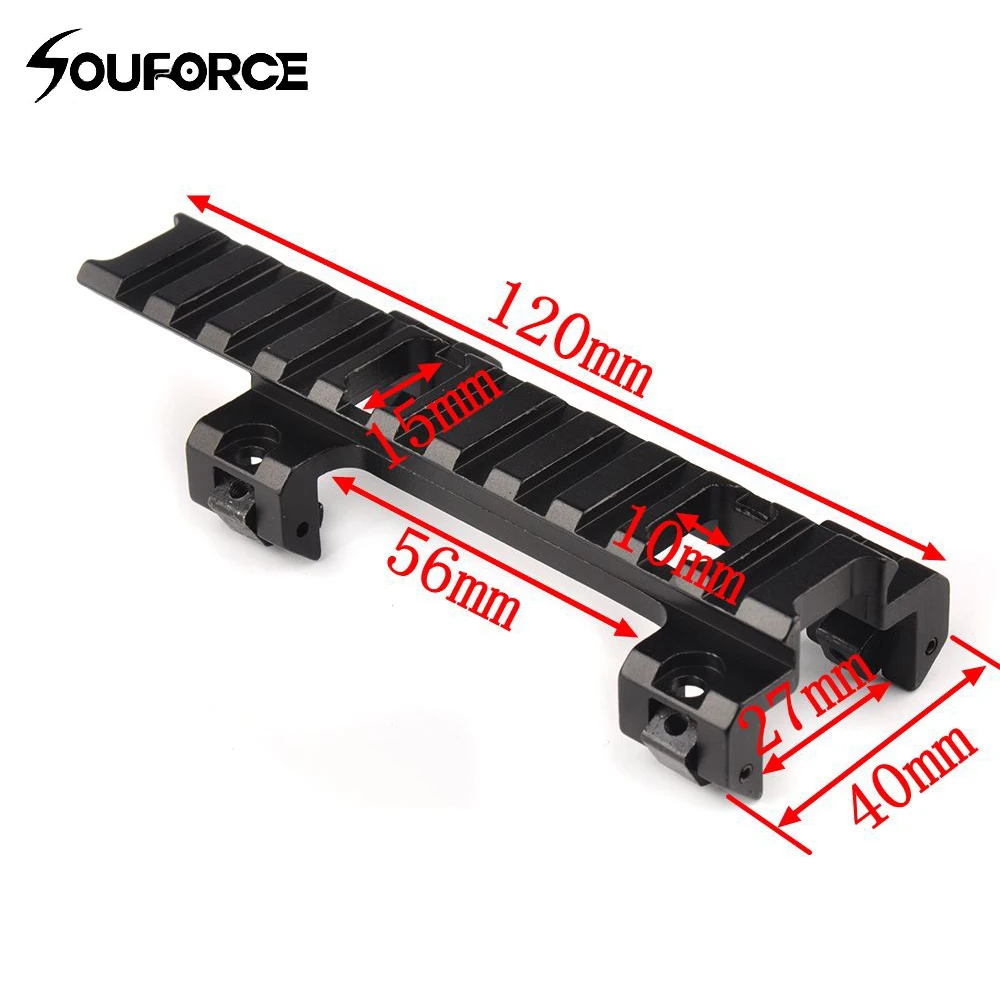 120mm Long 20mm Picatinny Rail Base Higher Mount For MP5 Airsoft Rifle