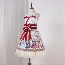 Белый короткий топ Новое поступление Весна Лето Лолита Showa кролик Jsk слюнявчик капает сладкий принт платье