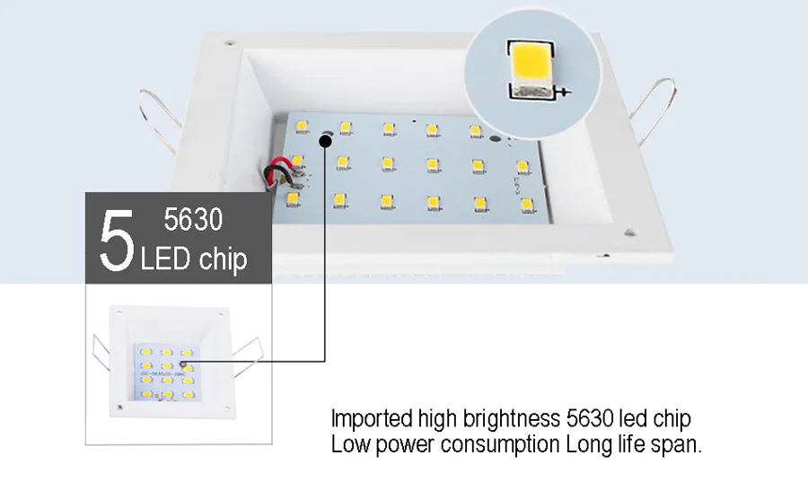 6 Вт 12 Вт 18 Вт светодиодный панельный светильник квадратный стеклянный светодиодный светильник s потолочный встраиваемый светильник s Episar SMD5630 чип лампы AC85-265V