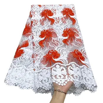 

New Design Embroidery African Cord Lace Fabric with Stones Nigerian Lace Fabric For Women Hot Selling French Lace FabricHX1713-1