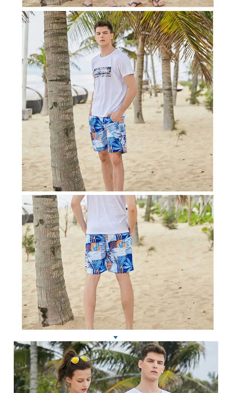 New Print English Boat Beach Shorts Loose Men Women Thailand Couple Bathing Suits Quick Dry Beach Surf Large Size Shorts Men