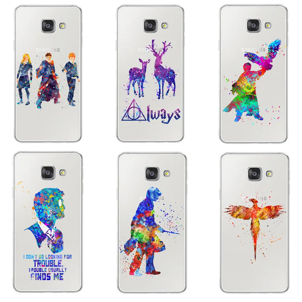 

Watercolor Art Harry Potter Magic Birds Deer Soft Clear TPU Phone Cover For Samsung Galaxy A3 A5 A7 J1 J5 J7 2016 2017 Case Skin