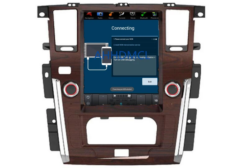 Top Car PC PAD Tesla Style Multimedia Player Android 7.1 GPS For Nissan Patrol Auto Air Conditioning Edition 2010 2011 2012 2013~Up 3
