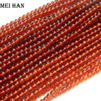 

Meihan (34g/set/260 beads) A+ 4-4.5mm Pyrope Orange Garnet round loose beads for jewelry making design DIY