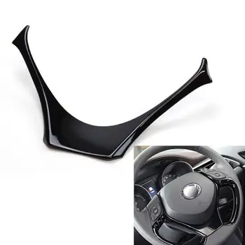 

For Toyota CHR C-HR 2016-2018 Car Steering Wheel Cover Trim Frame Panel Black NEW Car Styling Sticker