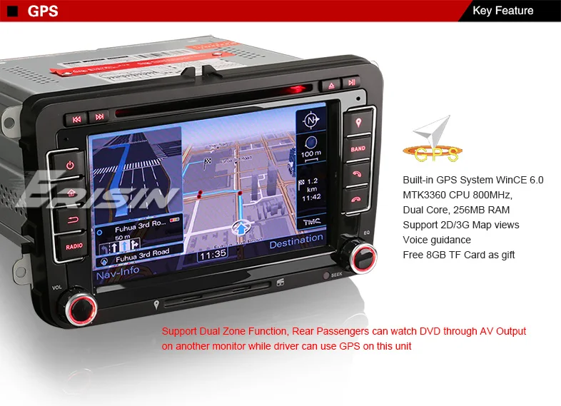 Best Erisin ES7148V 7" Car Stereo DVD Player GPS 3G DAB+ System for VW Jetta Golf Skoda Seat 18