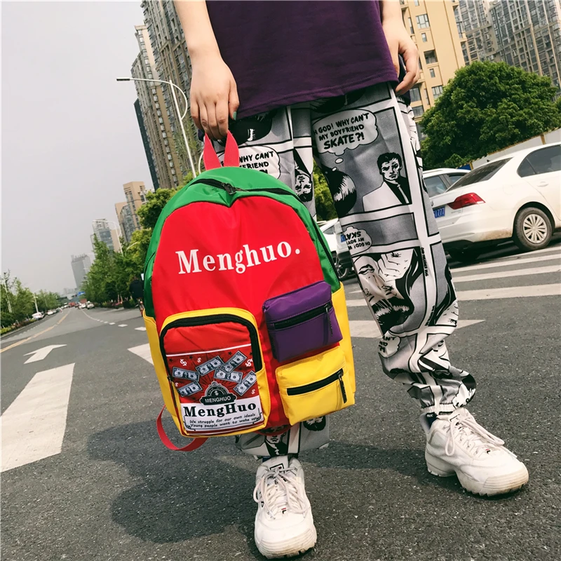 Menghuo Women Backpacks School Women Daypack Panelled Shoulder Bags College Backpacks for Girls Bookbag School Backpacks Female (73)