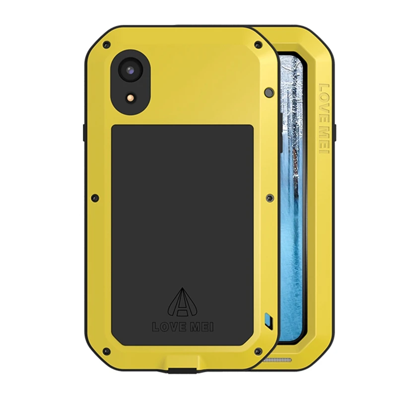 

Lovemei Cases For iPhone XR Aluminum Metal + Gorilla Glass Shock Drop Waterproof Cover for iPhone xr 6.1inch All-inclusive shell