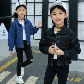 

Big Girls Denim Jackets Coats Casual Children Autumn Outwear Coat 2019 New Sequins Little Girl Design Baby Kids Jeans Clothing