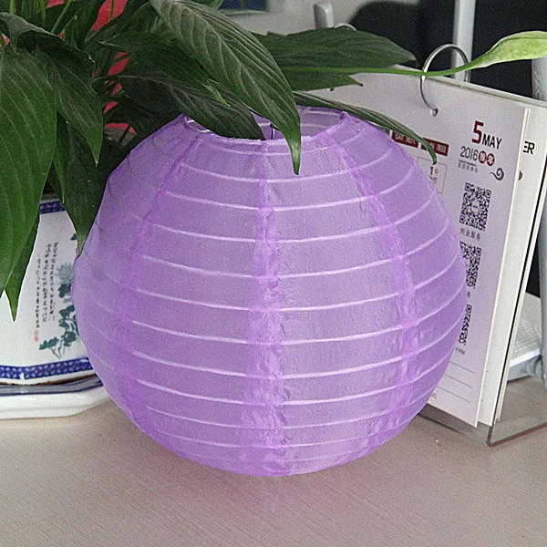 AJP 10 шт./лот круглый водонепроницаемый нейлоновый фонарь открытый подвесной Шелковый lampion Grand события украшения на вечеринку дня рождения свадебные принадлежности - Цвет: purple