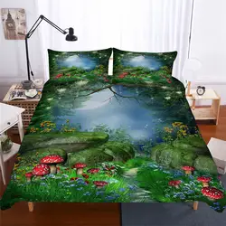 HELENGILI 3D Постельное белье Forest Dreamland принт постельное белье Bedcloth с наволочкой кровать набор домашнего текстиля # MJSL-32