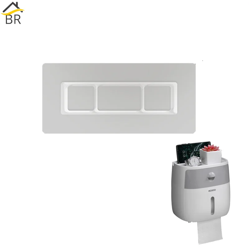 

BR 1pc Mounting Sticker for Specific Toilet Brush Set And Multifunctional Bathroom Tissue Box