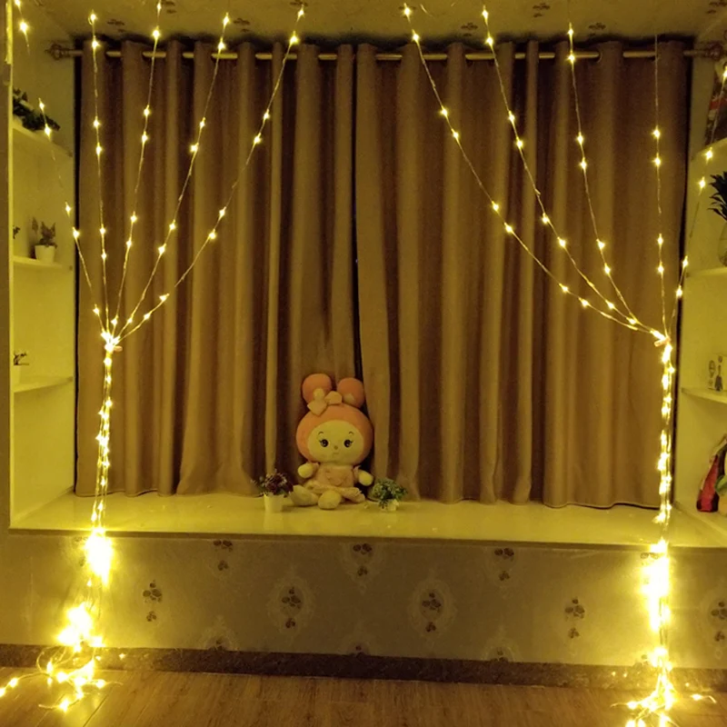 

Stream curtain string light waterfall lamp 3x3M EU Plug 220V water flow holiday Light TV background decoration Fairy Light