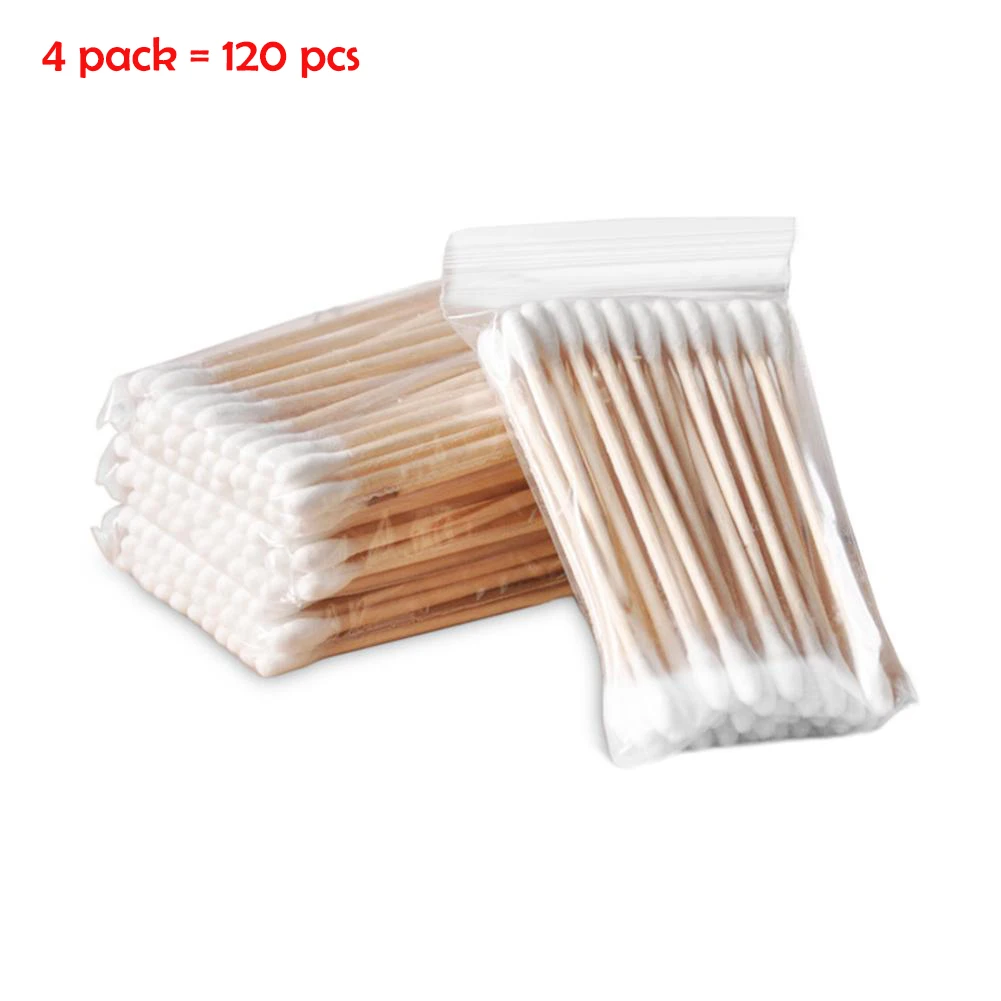 120PCS Cosmetic cotton swab Q tips Cotton Swabs Double Tip wooden Stick