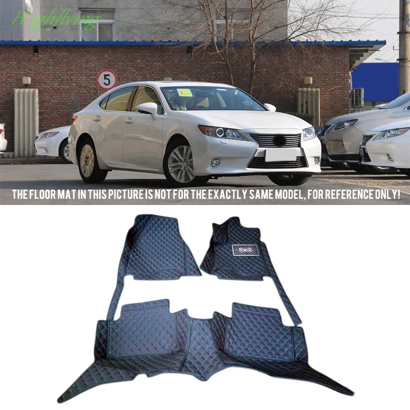 

Car Floor Mats Cars 3D Rugs Carpets PU Leather Black Red Covers Interior Accessories For Lexus ES250 (XV60) 2013 2014 2015