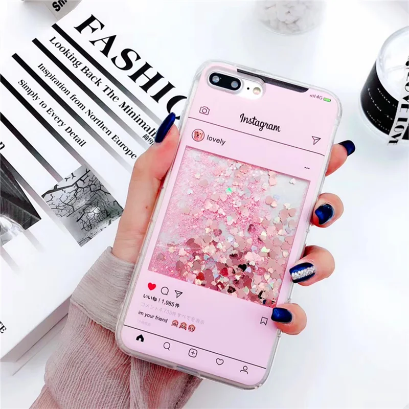 

Liquid Glitter Case For iPhone 7 8 6 6s Plus Bling music player Case For iPhone X Quicksand Dynamic Cover