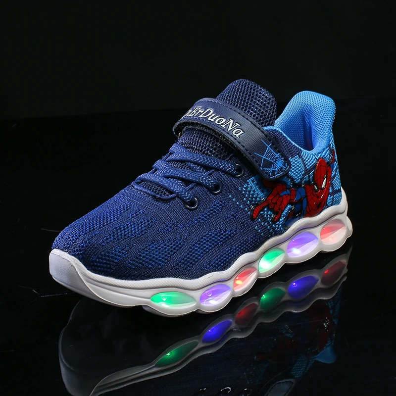Kopen Lsysag Led Kids Schoenen Spiderman Gloeiende Sneakers Jongens Schoenen Glasvezel Schoenen Chaussure Enfant Spor Ayakkabi Buty Led Vriendelijker