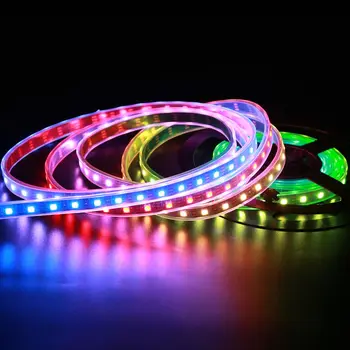 

5V 60LEDs/m WS2812B 5050 SMD RGB LED Strip WS2812 Tape TV light,60Pixels/m with WS2811 IC built-in,DC5V,Black PCB,IP20/IP65/IP67