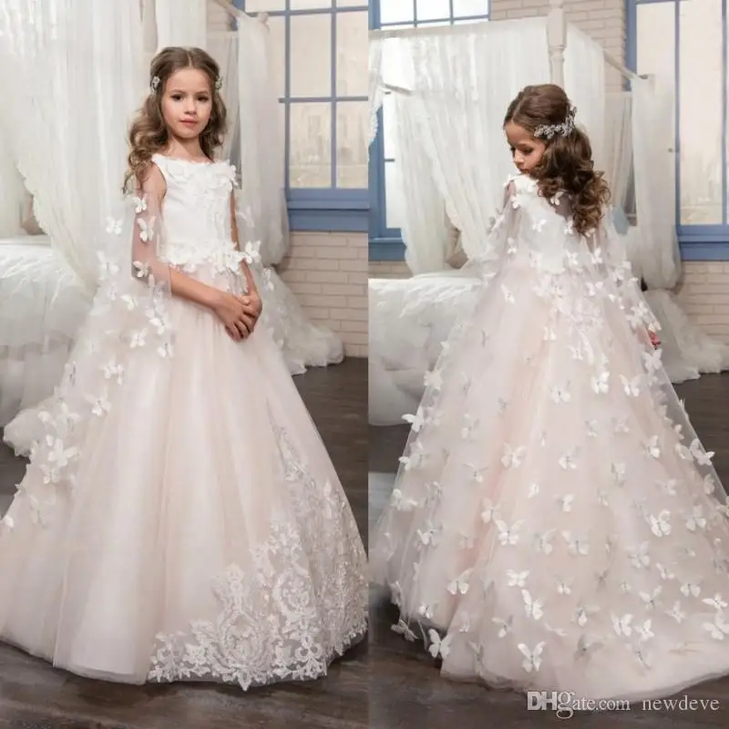 flower girl dress with lace appliques