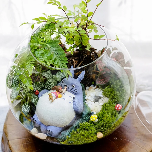 

Totoro Terrarium Material Accessories Ghibli Studio Fairy Garden Miniature Girl Lying in Totoro DIY Accessories