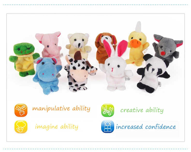 baby Playpen kids Cartoon Animal Finger Puppet Finger Doll toy Baby Dolls Toys infant Party Supplies developmental toys