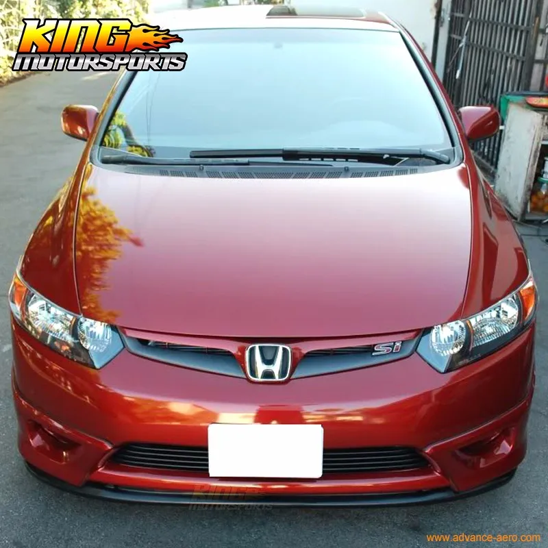 Подходит 06 07 08 Honda Civic 2DR Coupe передний бампер для губ бодикит спойлер черный полиуретан