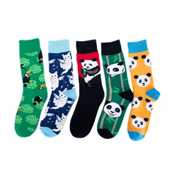

Novelty cute animal men's funny socks new products in autumn winter man happy socks colourful combed cotton skateboard sock