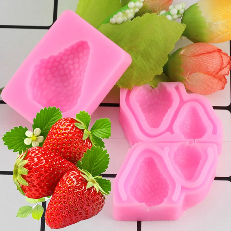 

3Pcs Strawberry Design Silicone Mold Fondant Mould Cake Decorating Tool Chocolate Gumpaste Mold Sugarcraft Cake Tool