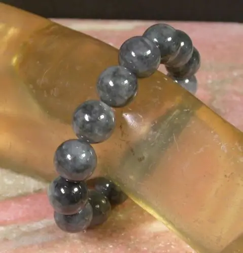 

01602 Certified Black Natural A JADE Jadeite Bead Beads Bangle Bracelet